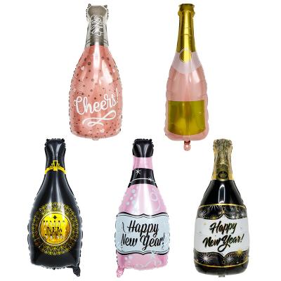 China Festival substance 2022 new year foil meteor balloon wine glass wine bottle party decoration 18 inch film balloon for sale