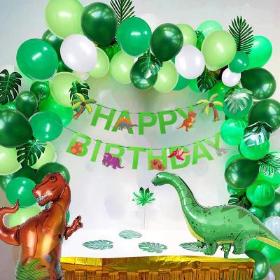 China Indoor decoration high quality dinosaur jungle animal balloon set garland arch party decoration birthday dinosaur balloon for sale