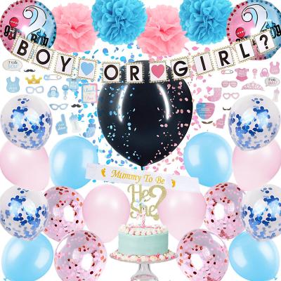 China Indoor Hot Sale Decoration Party Supplies Baby Party Decoration Flag Pull Confetti Balloon Photo Props Banner for sale