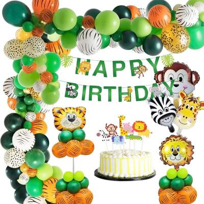 China Indoor tropical animal jungle tiger lion bundle decoration party balloon theme decoration forest animal balloon for sale