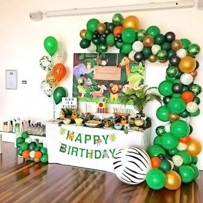 China Home Decoration Tiger Lion Jungle Animal Birthday Balloon Forest Theme Party Foil Latex Balloon Decoration for sale