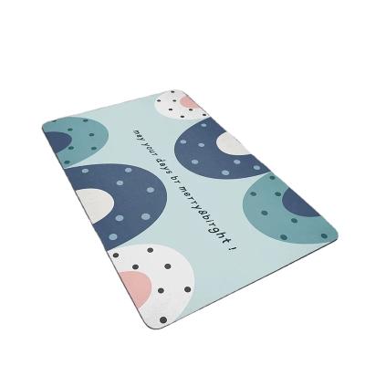 China Anti-slip Quick-Drying Mud Diatom Mat Foot Pad Floor Mat Diatomite Bath Mat For Bathroom Entrance Non-Slip Absorbent Mat for sale