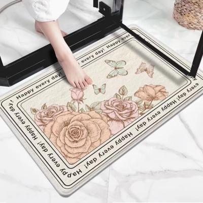 China High Quality Export Cashmere 3d Door Cover Mat Bathroom Door Cover Bedroom Floor Mat Washable for sale