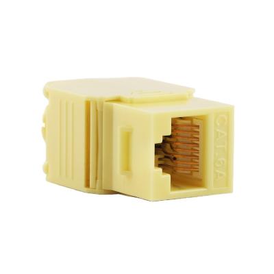 China PC + phosphor bronze network 180 degree UTP rj45 cat6A toolless trapezoidal jack for sale