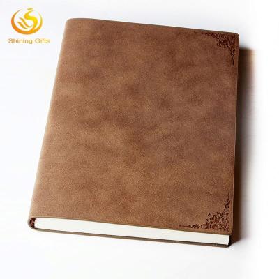 China Custom A5 Leather Soft Cover Journal Notebooks Embossed Soft Leather Cover Notebook Planner New for sale