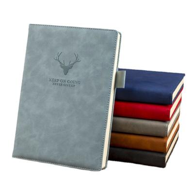 China Custom Printing Hardcover Elks A5 Deer Design Diary B5 Softcover Agenda Cover Diary Journal Leather Notebook With Pen Holder for sale