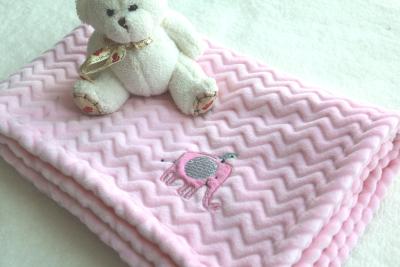 China China Factory Wholesale Pink Color Embroidered Baby Blankets for Kids for sale