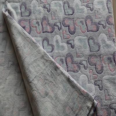 China Lovely Heart Flannel Fleece Fabric Flame Retardant OEM / ODM Available for sale