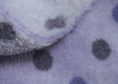 China 150D Purple Dot Print Soft Berber Fleece Fabric For Adult / Children Cloth Lining for sale