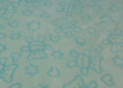 China Farland Bear Cutting Organic Cotton Sherpa Fabric Lake Blue Laminated for sale