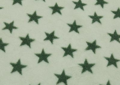 China White Fleece Fabric Star Design , 100 Polyester Fleece Fabric Flame Retardant for sale