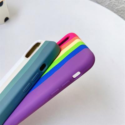 China Luxury Colorful Silicone Rubber Case For iPhone 13 12 11 pro XR Max XS X 7 8 Plus Se Cell Phone Shockproof Hard Plastic Shell Cover for sale