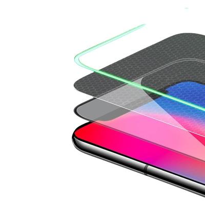 China Mobile Phone Explosion-proof Wholesale Fluorescent Film Airbag Full Coverage Anti Fall Toughened Protector Screen Glass For iPhone X for sale