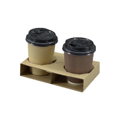 China Recycled Materials Corrugated Cardboard Coffee Beverage 1 2 4 Cup Holder Tray Cup Carrier Paper Cup Holders for sale