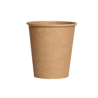 China 8oz Kraft Paper Disposable Recyclable Takeaway Single Wall Paper Cup Masks Fan Bag Custom Customized Logo for sale