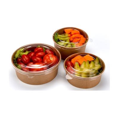 China Disposable paper bowl packing salad bowl packaging fast food container box noodle packing case fruit takeaway box for sale