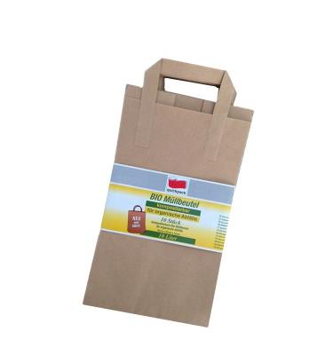 China Recyclable 6 Pcs Pack Brown Kraft Paper Shopping Bags With Flat Paper Handles for sale