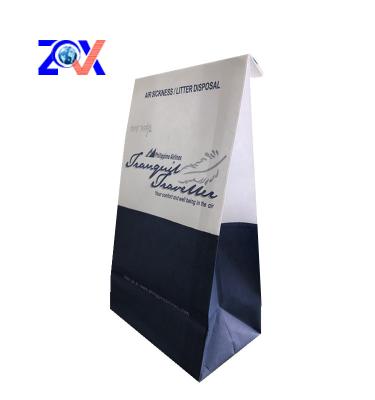 China Disposable Sickness Use Medical Disposable Paper Bags Air Sickness Waterproof Paper Bag for sale