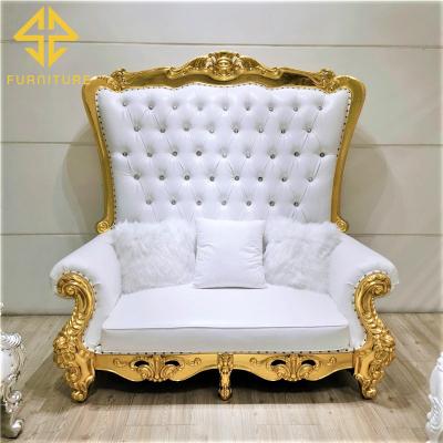 China High storage living room luxury royal sofa king queen throne back chair for wedding events decor for sale