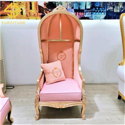 China Modern Cute Royal Pink Queen Throne Wedding Birdcage Chair For Party for sale