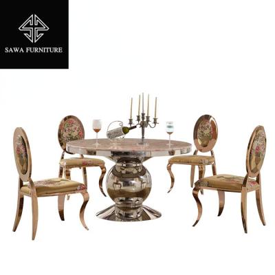 China Wholesale modern round tables wedding metal table luxury high quality gold wedding tables modern for sale