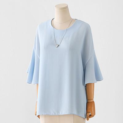 China Seven Size Viable Choice Summer Laidies Loose Flared Puff Sleeve Tops Slim Chiffon Short Sleeve Shirt For Women 2021 for sale