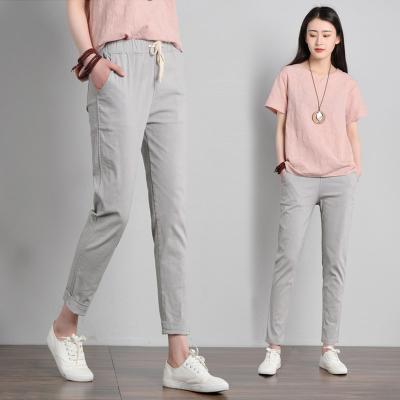 China Cotton Viable Linen Pants For Women Trousers Loose Solid Color Women Casual Harem Pants Plus Size Capri Women Summer Casual Pants for sale