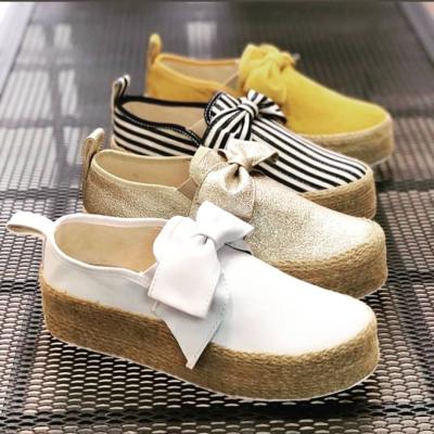 China 2021 Autumn Recyclable Women's Spring Simple Casual Shoes Breathable Platform Shoes Wild Red Bowknot Party Fashion Shoes for sale