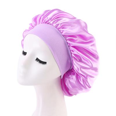 China Comfortable Hot Selling Fashion Double Layer Satin Hair Sleep Cap High Quality Soft Sleep Hats Comfortable Hot Selling Silk Hood for sale