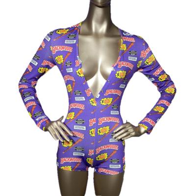 China 2021 Hot Sale Custom Print Adult Women's Breathable Pajamas Onesie Sleepwear Onesie for sale