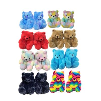 China Hot Selling High Quality Non-Slip Adult Lightweight Loose Teddy Bear Slippers for sale