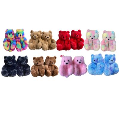 China Lightweight Hot Selling Foot Wears New Color Toddler Animal Teddy Bear Fluffy Slippers for sale