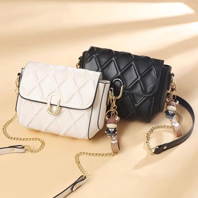 China 2021 urban minimalist wholesale women's one shoulder chain bag with diagonal shoulder new fashion printed simple handbag lady handbag for sale