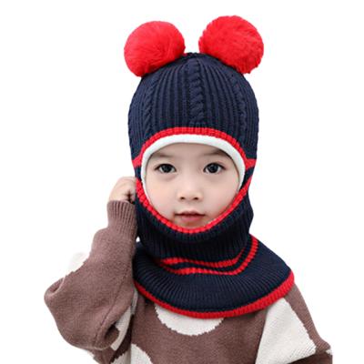 China breathable & Hot Selling Warm Knitted Scarf Winter Hearing Protection Hat Redneck Wool Fleece Baby Kids Autumn Hat Waterproof Knitted Scarf for sale