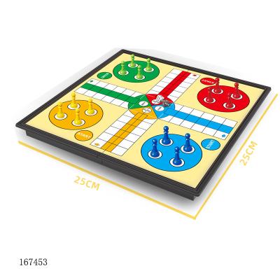 China New Plastic Indoor Game Portable Folding Board Travel Ludo Board Game Set Chess Ludo Game For Gift for sale