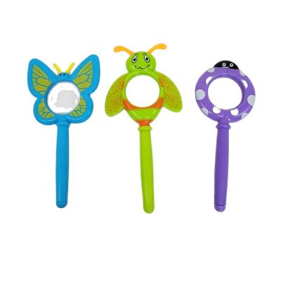 China 2X Cartoon Style Insect Butterfly Magnifying Glass Toy Plastic Colorful Bees Magnifying Glass Outdoor Educational Children for sale