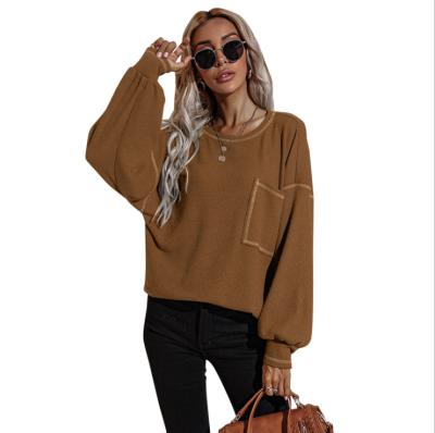 China Wholesale Crew Neck Autumn Breathable Blouses Elegant Women Loose Hot Sale Breathable for sale