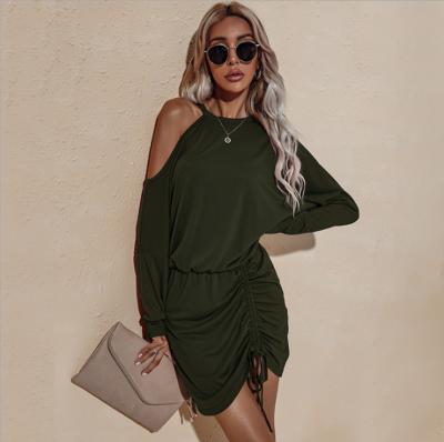 China China factory price breathable lace up strapless hollow out asymmetrical a line summer casual dress for sale