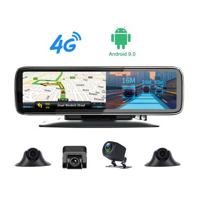 China Android NIGHT VISION 4 Camera 12inch 4G Rearview Mirror Camera 1080P Car DVR Dashcam Mirror with ADAS/LCWS/FVWS for sale