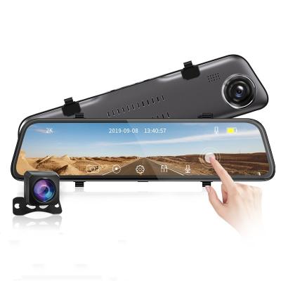 China G-Sensor 12 Inch Touch IPS Dashcam Dual Lens Car DVR Camera Driving Recorder with G-Sensor Loop Recording Rear View Mirror en venta