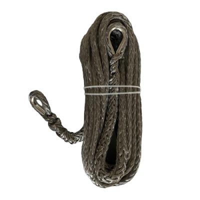 China 1/4'' x 50' Synthetic Winch Rope Line black Recovery Cable 50 feet for ATV UTV for sale