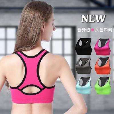 China Breathable Padded Seamless High Print Support Plus Size Underwear Gym Workout Fitness Activewear Racerback Yoga Sports Bra for sale