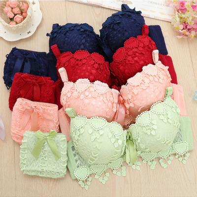 China Sexy Lingerie Women New Antibacterial Ladies Underwear Bra Briefs And Panties Design Bra Set With Lace Trim for sale