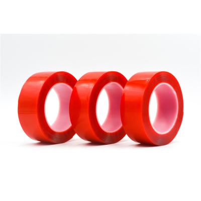 China Waterproof Acrylic Double Sided Adhesive Transparent Strong Adhesive Sealing Acrylic Tape Red Clear Tape for sale