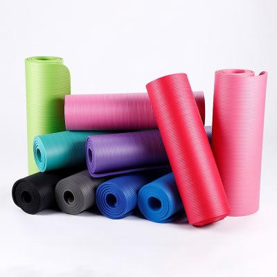 China Wholesale Durable Customized Eco-friendly NBR Non Slip Fitness Exercise Yoga Mat 10mm Thickness for sale