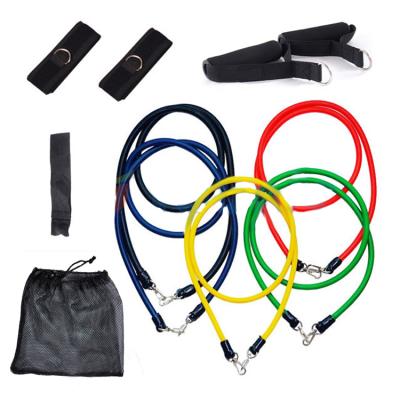 China Bodybuilding Fitness Gym Stretch Resistance Bands Set Custom Logo Latex Training Bands With Handles for sale