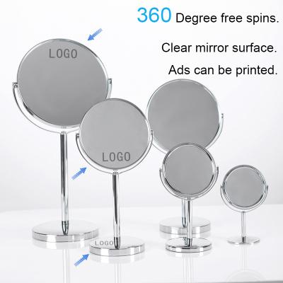 China Personalized Makeup Vanity Holder Desktop Mirror Classic Design Double Sided Round Cosmetic Desk Mirror Woman Vanity Mirror for sale