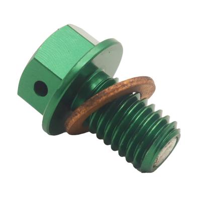 China Metal M10 CNC Oil Drain Plug Bolt Screw For Kawasaki KX 65 85 100 125 250 500 D-Tracker Ninja 250SL KX125 KX250 250F 450F KLX250 for sale