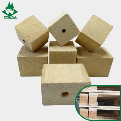 China Packing Export Wooden Sawdust Block Chip Block Used Pallet Foot for sale