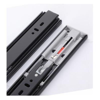 China Professional Side Mounted Screw Fixing Push Open To Open / Soft clsoing Telescoptic Drawer Sliders For Furniture 45mm Slide for sale